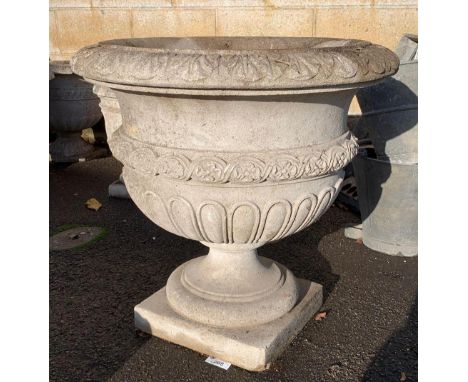 LARGE RECONSTITUTED STONE URN PLANTER