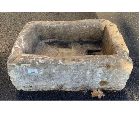 CARVED STONE SINK PLANTER