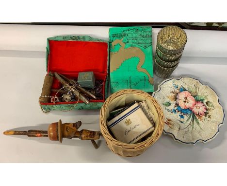COLLECTION OF COSTUME JEWELLERY &amp; VINTAGE TOBACCIANA BLACK FOREST PIPE ETC