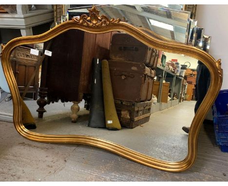 LARGE GILT FRAMED OVER MANTEL MIRROR