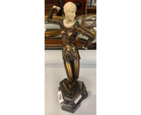 ART DECO STYLE FIGURE OF A LADY DANCING &amp; 2 OTHER FIGURES