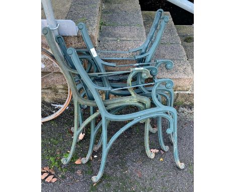 3 SETS OF METAL BENCH ENDS