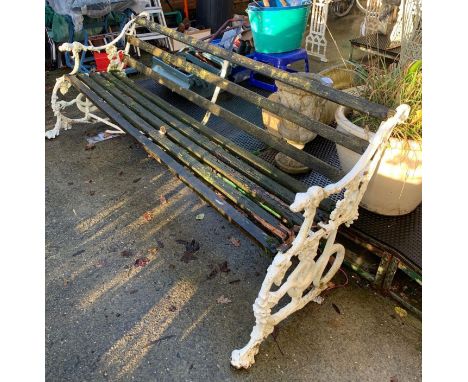 ARCHITECTURAL/SALVAGE - DECORATIVE CAST IRON FRAMED BENCH IN THE STYLE OF COALBROOKDALE