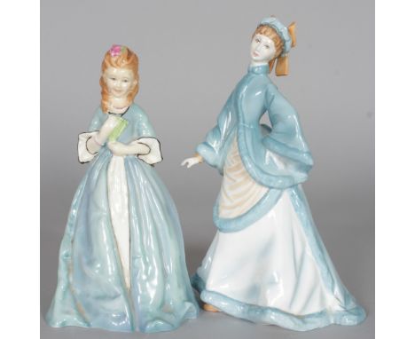 A ROYAL WORCESTER FIGURINE OF "SWEET ANNE" modelled by Frieda Doughty, date cose for 1965 and another of "Rebbeca", dated 198