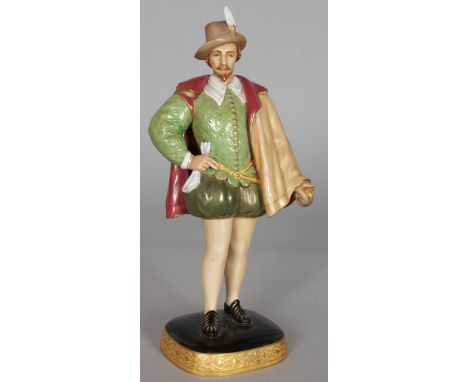 A ROYAL WORCESTER FIGURINE OF "SIR WALTER RALEIGH after ZACCARO" modelled by Frederick M. Gertner, date code 1959.