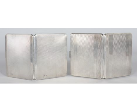 TWO ENGINE TURNED CIGARETTE CASES. Chester 1945 and Birmingham 1937.