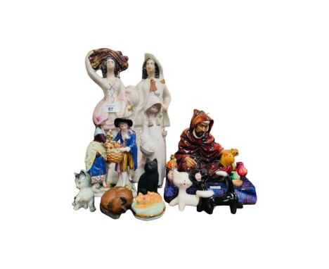 JOB LOT TO INCLUDE LLADRO &amp; ROYAL DOULTON - AS FOUND, STAFFORDSHIRE &amp; GOEBEL ETC 