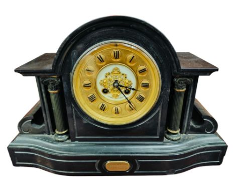 VICTORIAN SLATE MANTLE CLOCK 