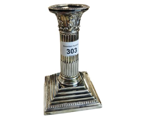 SILVER CORINTHIAN STYLE CANDLESTICK 