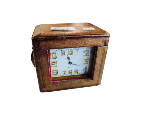 ART DECO CARRIAGE CLOCK IN CASE 