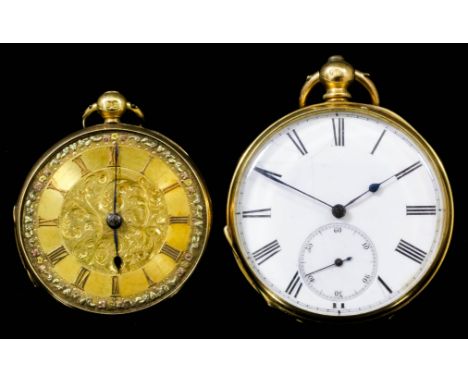A lady's Victorian 18ct gold cased open face pocket watch by F.B. Adams & Son, St Johns Square, London, No. 68734, the gilt d