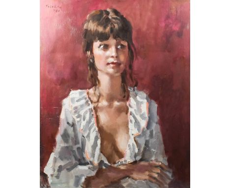Colin Colahan (1897-1987) - Oil painting - Portrait of Jenny Truman wearing loosely arranged blouse, canvas 28.5ins x 23.5ins