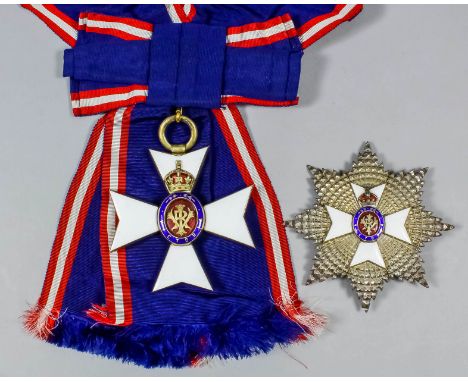 A silver and enamel breast star and badge of a Knights Grand Cross of The Order of The Royal Victorian Order, (KGCVO)  the ba