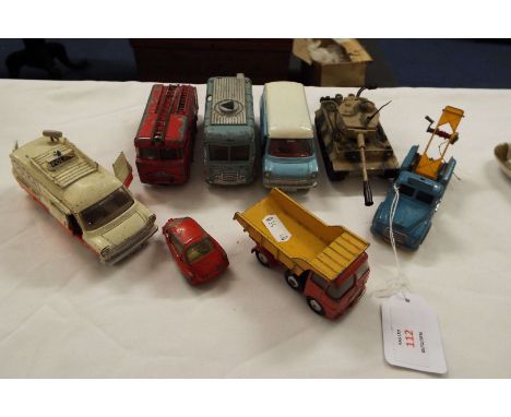 A selection of Dinky, Corgi and Budgie diecast vehicles to include a Dinky Transmitter van, a Budgie breakdown truck, a Ford 