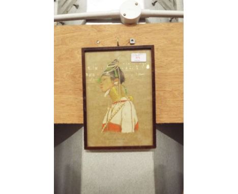 A 20thC pastel and gouache portrait of a 'Padaung Woman', signed with details below, framed