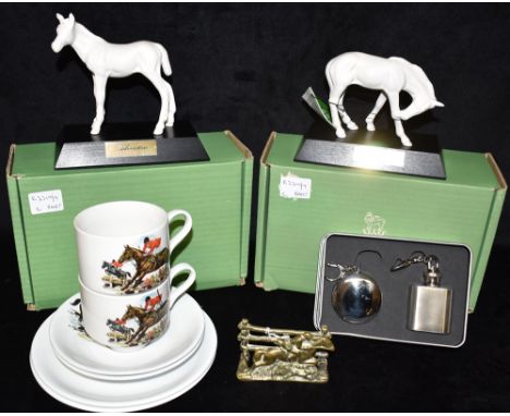 TWO ROYAL DOULTON FIGURES OF FOALS  'Sunlight' and 'Adventure' on wooden plinth bases, heights 11cm and 14.5cm (boxed) Alfred