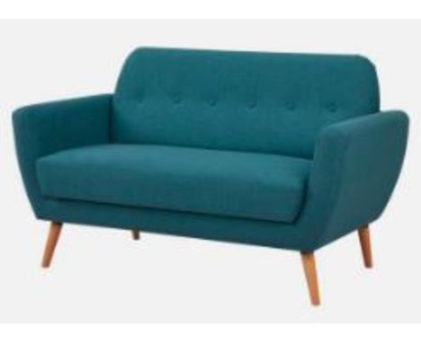 RRP £395.Homebase Scandi Savannah.  2 Seater Sofa With Light Oak Effect Legs And Folding Back Rest. Appears New Unused.  http