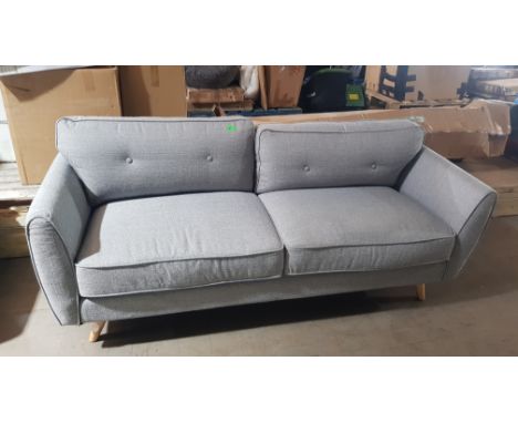 Homebase Large 3 Seater Grey Sofa. Appears New, Unused. RRP Circa £479