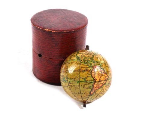 A WILLIAM IV MINIATURE GLOBEBY NEWTON & BERRY, DATED '1831'the 1 1/2 inch diameter terrestrial globe of twelve hand-coloured 