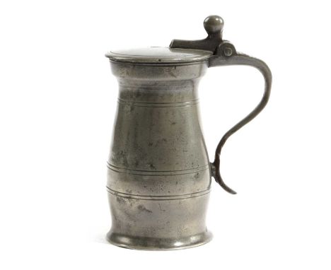 A PEWTER HALF-MUTCHKIN BALL AND BAR BALUSTER MEASUREWIGAN, C.1720touchmark of Thomas Letherbarrow I, Wigan, (fl.1720-30, (PS8