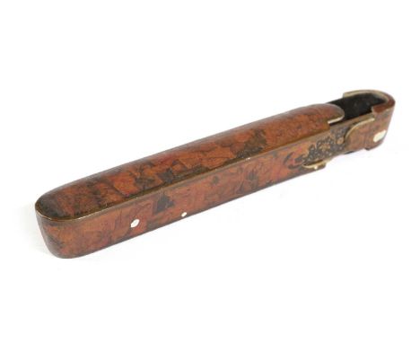 A PERSIAN LACQUERED QALAMDAN OR PEN BOXQAJAR, 19TH CENTURYdecorated with figural scenes21.7cm longProvenanceThe Charrington F