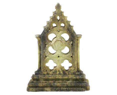 A CARVED STONE ARCHITECTURAL FEATUREwith foliate decoration27.5cm high, 43cm wideProvenanceThe Howard Collection of Oak and W
