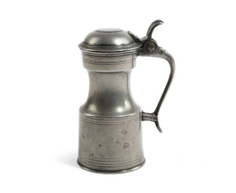 A RARE PEWTER QUARTER-MUTCHKIN TAPPIT HENSCOTTISH, C.1800-20of typical form, the body decorated with varying numbers of incis