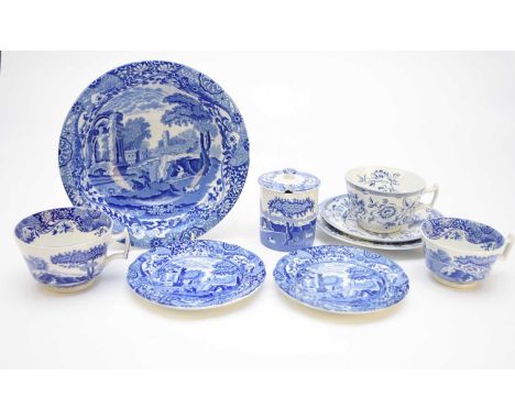 A contemporary Spode 'Italian' part tea and dinner service, comprising eight large cups; eleven various saucers; three small 