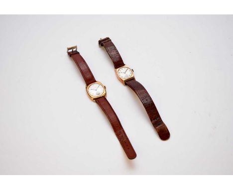 Buren: A gentleman's 9ct gold Grand Prix wristwatch, dated 1951, the silvered dial with black Arabic hour markers, subsidiary