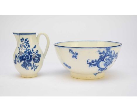 A Caughley bowl or slop basin in the 'Sliced Apple' pattern, circa 1784-92, unmarked, 16cm diameter (two restored rim chips);