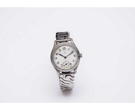Omega: A gentleman's chrome-plated and stainless steel wristwatchDate: Circa 1930Movement: 15-jewel manual, no.7962647Dial: W