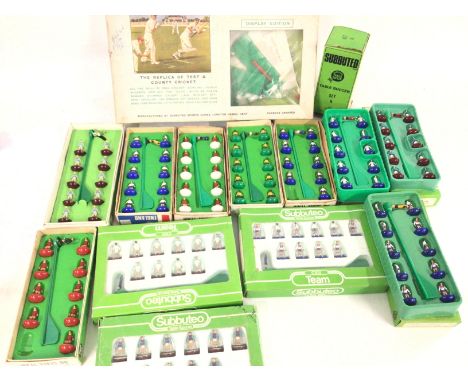 A Collection of Subbuteo Football Teams and a Table Cricket Game.