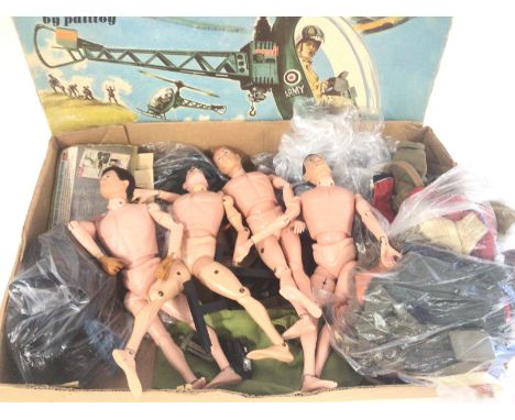 A Box Containing Vintage Action Man And Accessories.