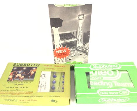 A Boxed Subbuteo Continental Display Edition. A Skills Trainer and Floodlighting. Also some accessories.