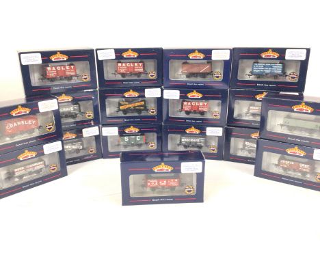 A Box Containing a Collection of Boxed Bachmann 00 Gauge Rolling Stock.
