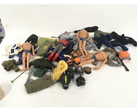 A collection of vintage action man parts and spares..also Captain Scarlett.