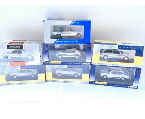 A Collection of 7 Crome Corgi. Lledo Collectors Club Model Cars.