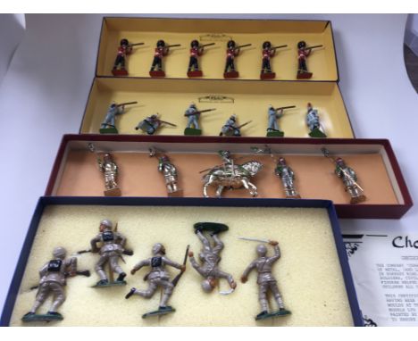 A collection of 4 boxed sets of Toy Soldiers by Britains..Johill &amp; Charbens including..8800 Coldstream Guards..8827 queen