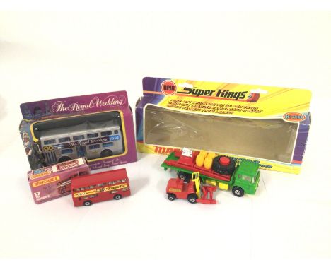 A Collection Of Matchbox Toys The Royal Wedding 1981 Bus 17 The Londoner Cargo Hauler And Pallet Loader Ready Mix Concrete Tr