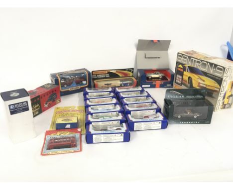 A collection of boxed model cars by various manufacturers including Matchbox..Lledo..Vanguard and Mattel.