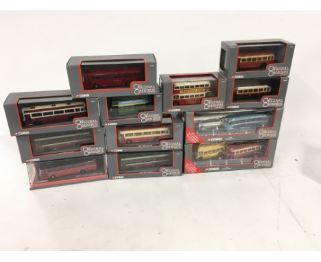 A collection of 12 unopened boxed model buses by Corgi in the ORIGINAL OMNIBUS series.