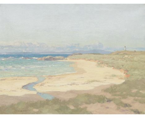 George Houston RSA RSW RGI (British, 1869-1947)Turnberry Bay and lighthouse signed 'GEORGE HOUSTON' (lower left)oil on canvas