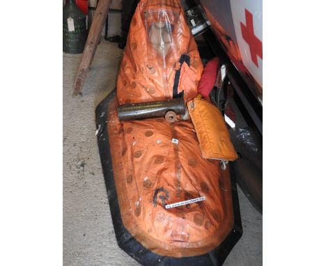 A Royal Navy aircrew one man inflatable dinghy