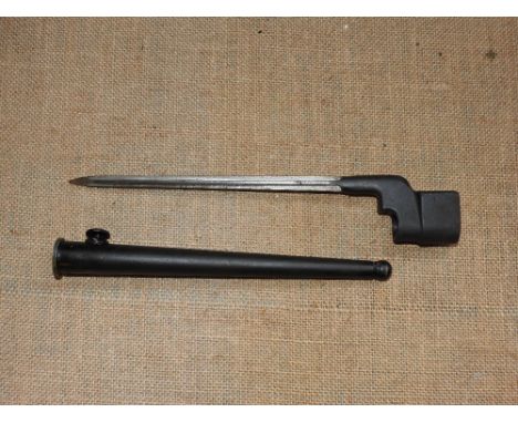 A British No.4 spike bayonet with cruciform spike and scabbard, *replica spike