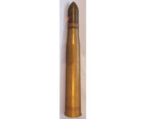 Two British World War II rounds of ammunition for the 6 Pr. tank/anti-tank gun, the first fired, armour piercing (AP) project