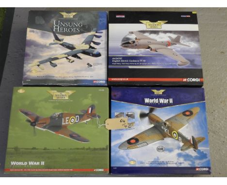 A boxed Corgi WWII Europe and Africa spitfire mark one N31383/KL-B 'Kiwi', a boxed Corgi the aviation archive English electri