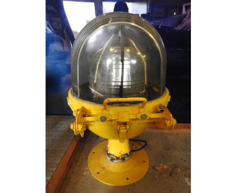 An American 200 watt runway light with fresnel lens manufactured by the Line Material Company of Pennsylvania circa 1940 61cm