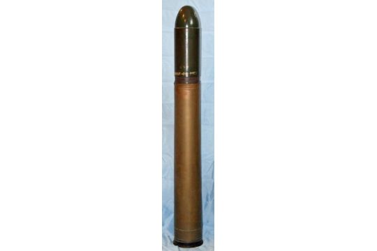 A 1mm Round For The Recoilless Battalion Anti Tank Gun Brass Case With Deep Bronze Green Paint