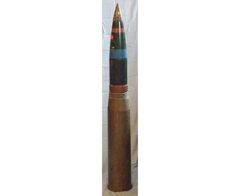 Ammunition for a British QF 4.5 Inch Naval gun, brass cartridge case with a fired primer, manufactured by Royal Laboratories 
