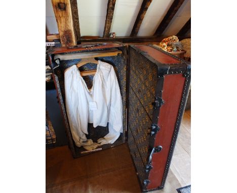 A fitted steamer trunk